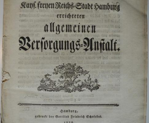 Anordnung der Allgemeinen Versorgungs-Anstalt, 1778