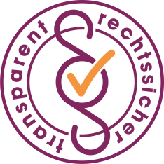 Logo "transparent und rechtssicher"