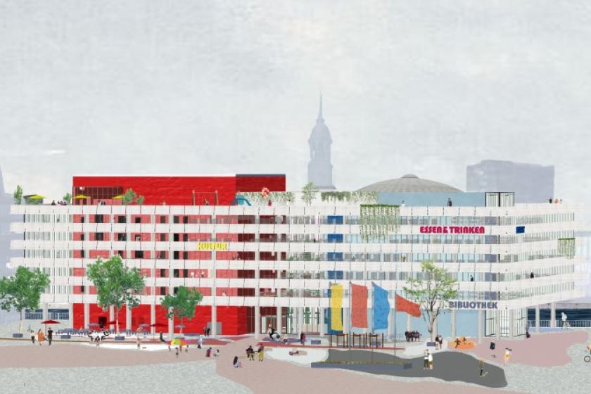 Kulturzentrum Neue Herrlichkeit Visualisierung der Fassade des Kulturzentrums Neue Herrlichkeit